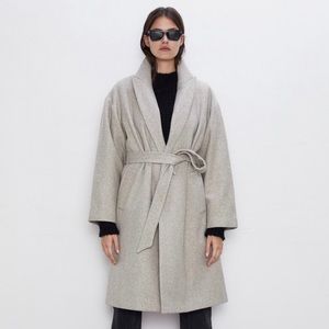 ZARA BELTED COAT BEIGE
